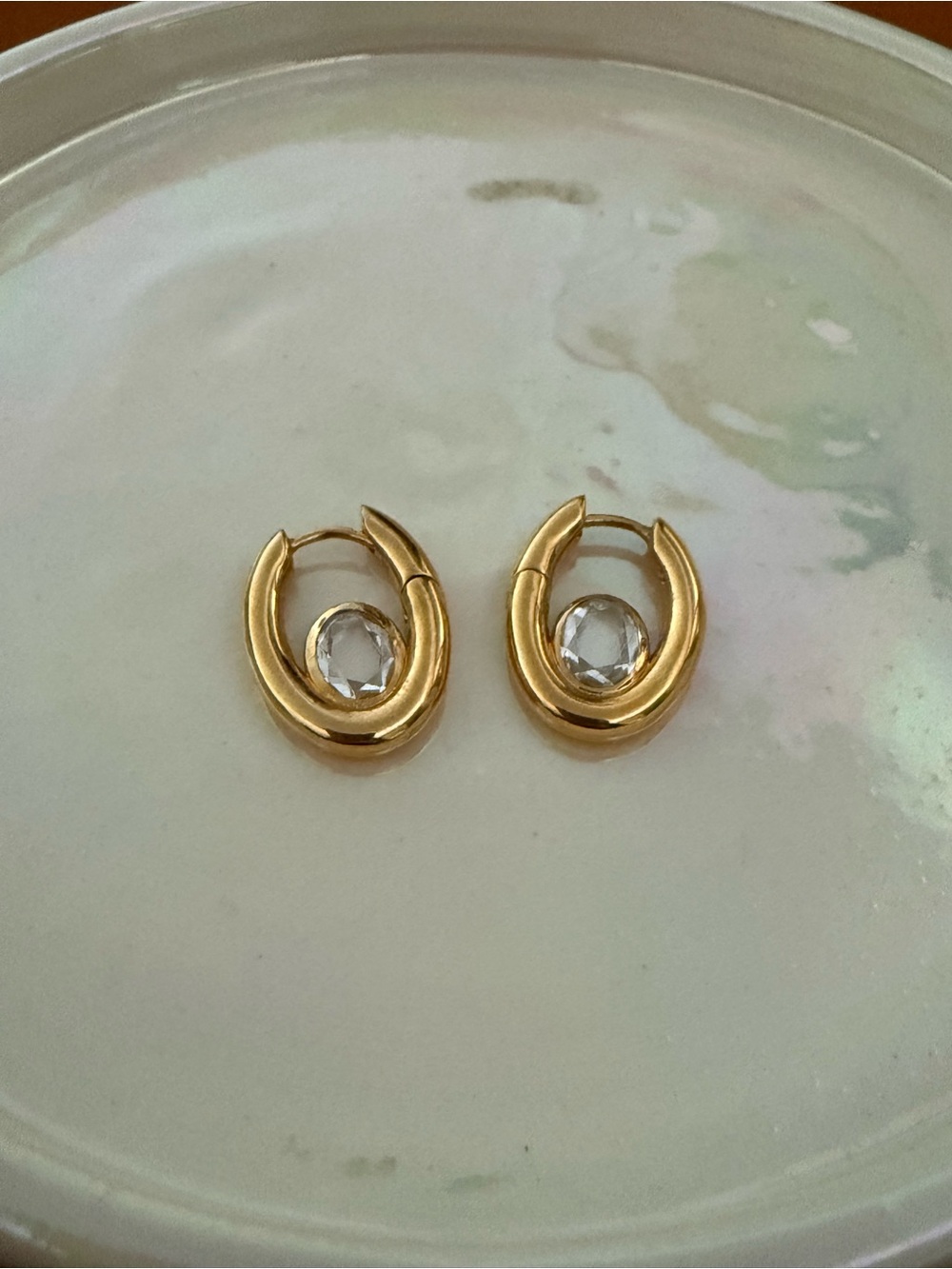 Missoma Oval Gemstone Hoops - Picture 4 of 6